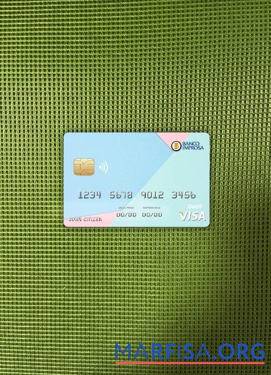 Realistic Costa Rica Improsa bank visa card photolook front example